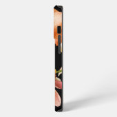 initiaal elegante feminine design Flowers black iPhone Hoesje (Linkerkant)