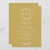 Initiaal en lijst goudrepetitie diner kaart (Voorkant / Achterkant)