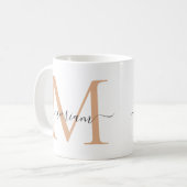 Initiaal en naam gepersonaliseerd koffiemok (Voorkant links)