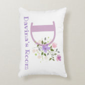 Initiaal en naam met Floral Design Accent Pillow Kussen (Voorkant(Verticaal))