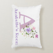 Initiaal en naam met Floral Design Accent Pillow Kussen (Voorkant(Verticaal))
