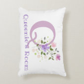 Initiaal en naam met Floral Design Accent Pillow Kussen (Voorkant(Verticaal))