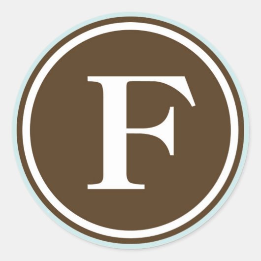 Initiaal F monogram cirkel letter zegel partij gun (Voorkant)