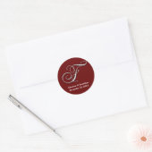 Initiaal F rood monogram douanenaam gunstiger zege Ronde Sticker (Envelop)