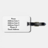 Initiaal + flauw, liefdevol, kleurrijk hartenpatro bagagelabel (Achterkant horizontaal)