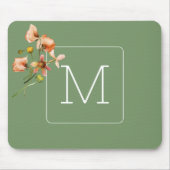 Initiaal  florale met sage-groen Elegant Muismat (Voorkant)