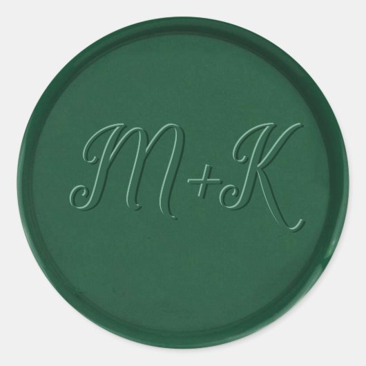 Initiaal Forest Green Wax Seal Sticker (Voorkant)