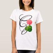 Initiaal G,  Geranium T-Shirt (Voorkant)