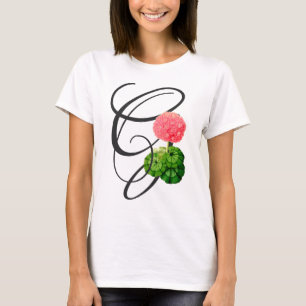 Initiaal G,  Geranium T-Shirt
