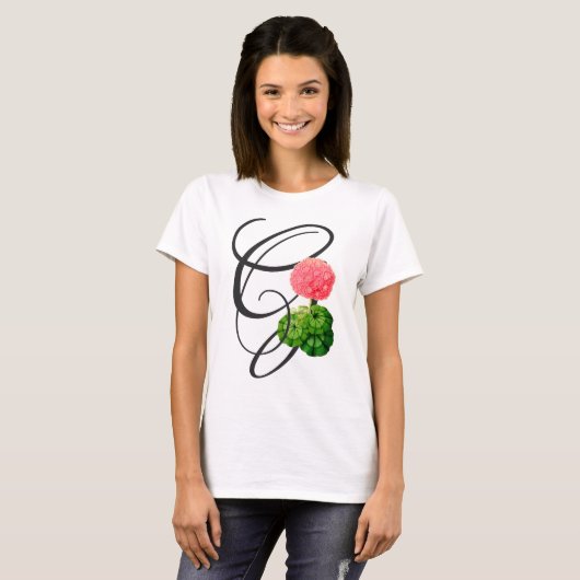 Initiaal G, Geranium T-Shirt (Voorkant volledig)