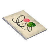 Initiaal G, geraniumNotitieboek Notitieboek (Rechterzijde)