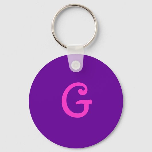 Initiaal "G" Kernketen Sleutelhanger (Voorkant)