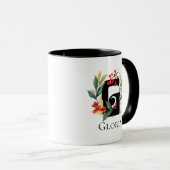 Initiaal G Monogram Kerst bessen krans Mok (Voorkant rechts)