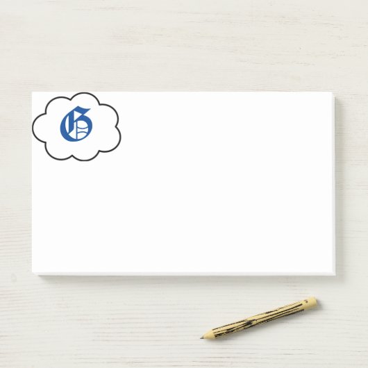Initiaal G Monogram Opmerkingen Post-it® Notes (Op bureau)