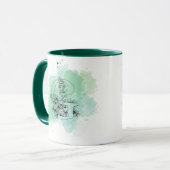 Initiaal G Waterverf Monogram Groen Botanisch Mok (Voorkant links)