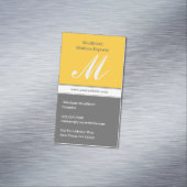 Initiaal geel grijs magnetisch visitekaartje (Voorbeeld)