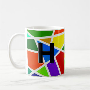 Initiaal geometrische driehoeken F G H I j K Koffiemok