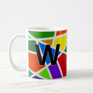 Initiaal geometrische driehoeken V W X Y Z koffie Koffiemok