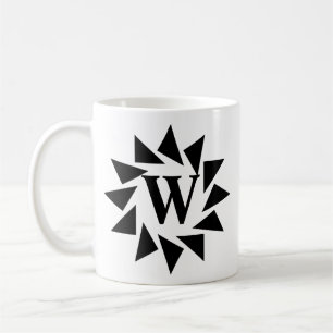 Initiaal geometrische driehoeken V W X Y Z wijzige Koffiemok