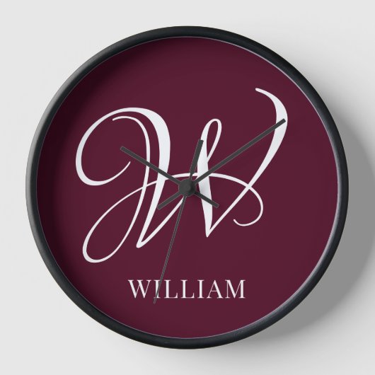 Initiaal gepersonaliseerd Elegant Bourgogne Monogr (Voorkant)