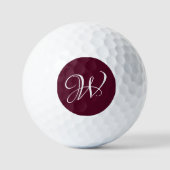 Initiaal gepersonaliseerd Elegant Bourgogne Monogr Golfballen (Voorkant)