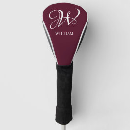 Initiaal gepersonaliseerd Elegant Bourgogne Monogr Golfheadcover