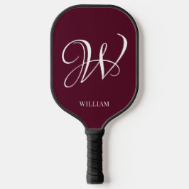 Initiaal gepersonaliseerd Elegant Bourgogne Monogr Pickleball Paddle