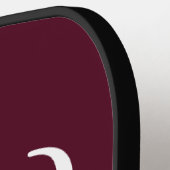 Initiaal gepersonaliseerd Elegant Bourgogne Monogr Pickleball Paddle (Links Detail)