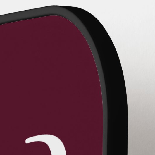 Initiaal gepersonaliseerd Elegant Bourgogne Monogr Pickleball Paddle (Links Detail)