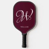 Initiaal gepersonaliseerd Elegant Bourgogne Monogr Pickleball Paddle (Achterkant)
