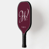 Initiaal gepersonaliseerd Elegant Bourgogne Monogr Pickleball Paddle (Links)