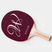Initiaal gepersonaliseerd Elegant Bourgogne Monogr Tafeltennisbatje (Zijkant)