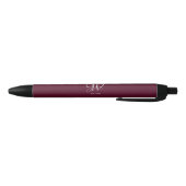 Initiaal gepersonaliseerd Elegant Bourgogne Monogr Zwarte Inkt Pen (Bodem)