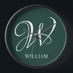 Initiaal gepersonaliseerd Elegant Emerald Monogram<br><div class="desc">Eenvoudige stijlvolle aangepaste initiaal monogram in de moderne typografie. Perfect cadeau op maat met een persoonlijk tintje</div>