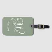 Initiaal gepersonaliseerd Elegant Emerald Monogram Bagagelabel (Voorkant (horizontaal))