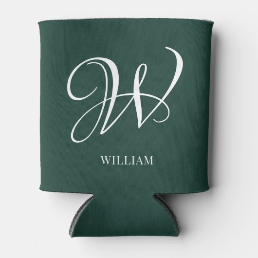 Initiaal gepersonaliseerd Elegant Emerald Monogram Blikjeskoeler (Voorkant)