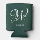 Initiaal gepersonaliseerd Elegant Emerald Monogram Blikjeskoeler (Achterkant)