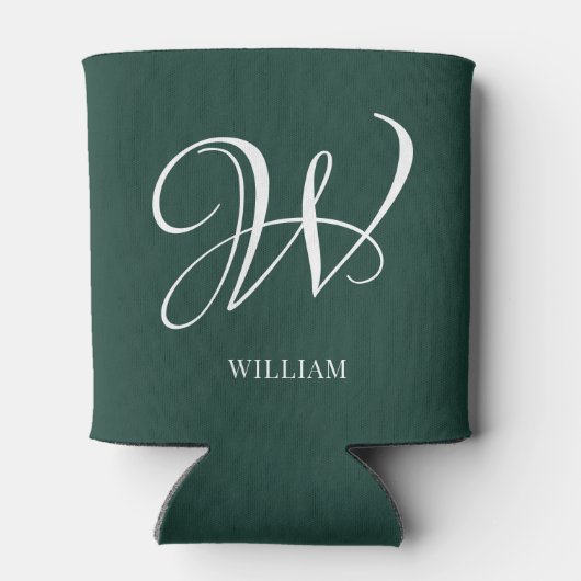 Initiaal gepersonaliseerd Elegant Emerald Monogram Blikjeskoeler (Achterkant)