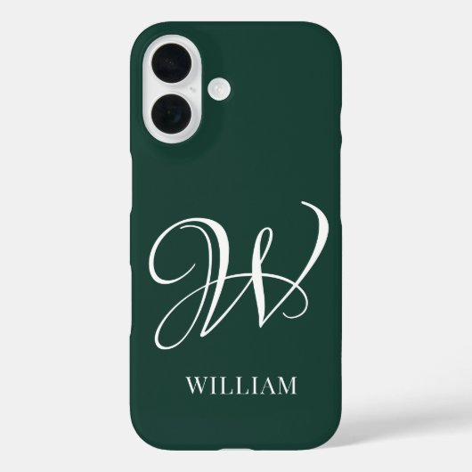 Initiaal gepersonaliseerd Elegant Emerald Monogram Case-Mate iPhone Case (Achterkant)