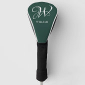 Initiaal gepersonaliseerd Elegant Emerald Monogram Golfheadcover (Voorkant)