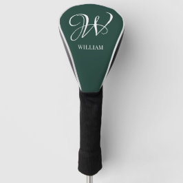Initiaal gepersonaliseerd Elegant Emerald Monogram Golfheadcover