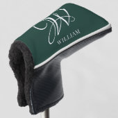 Initiaal gepersonaliseerd Elegant Emerald Monogram Golfheadcover (3/4 voorkant)