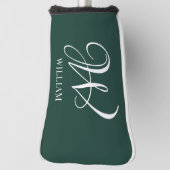 Initiaal gepersonaliseerd Elegant Emerald Monogram Golfheadcover (Draai 90)