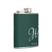 Initiaal gepersonaliseerd Elegant Emerald Monogram Heupfles (Rechts)