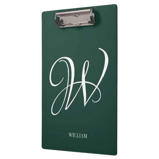 Initiaal gepersonaliseerd Elegant Emerald Monogram Klembord (Links)