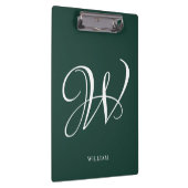 Initiaal gepersonaliseerd Elegant Emerald Monogram Klembord (Rechts)