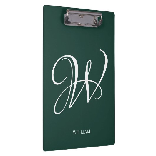 Initiaal gepersonaliseerd Elegant Emerald Monogram Klembord (Rechts)