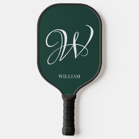 Initiaal gepersonaliseerd Elegant Emerald Monogram Pickleball Paddle (Achterkant)