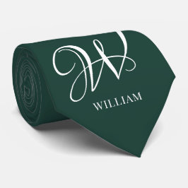 Initiaal gepersonaliseerd Elegant Emerald Monogram Stropdas