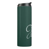 Initiaal gepersonaliseerd Elegant Emerald Monogram Thermosbeker (Gedraaid links)